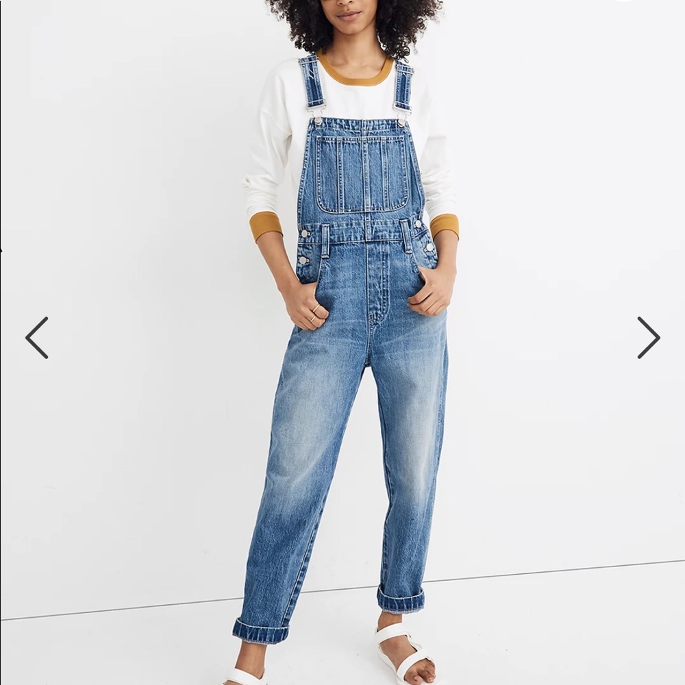 Nwt Madewell Straight Leg Overalls Hickory Wash